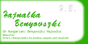 hajnalka benyovszki business card